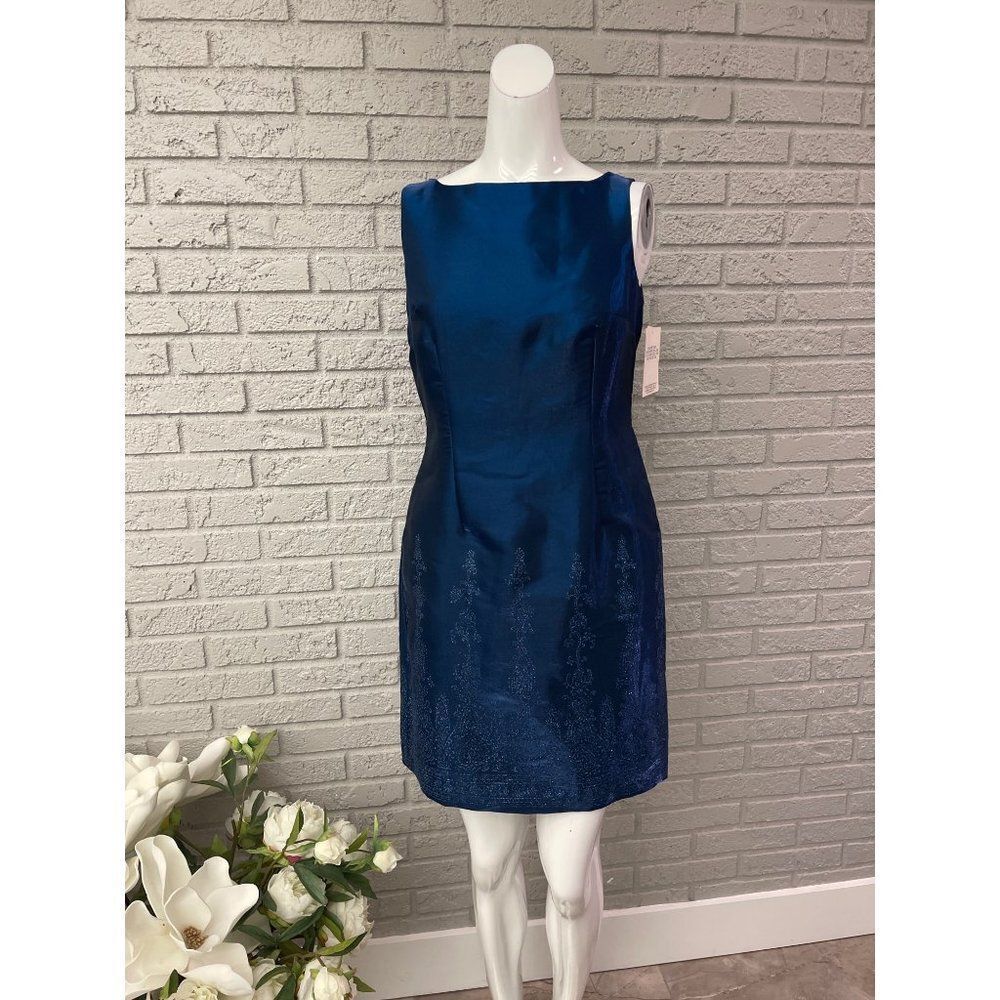 CDC Petite Sleeveless Shiny Glitter Sheath Dress Size 8 NWT